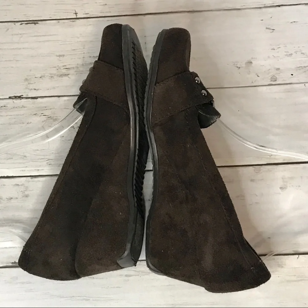 Marc Fisher Suede Buckle Wedges